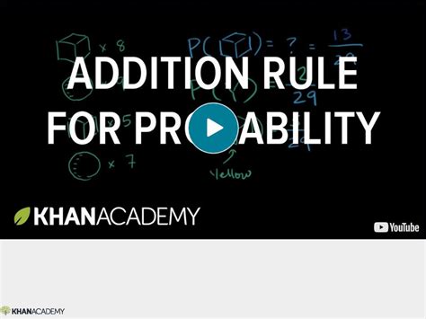 khan academy probability rules.